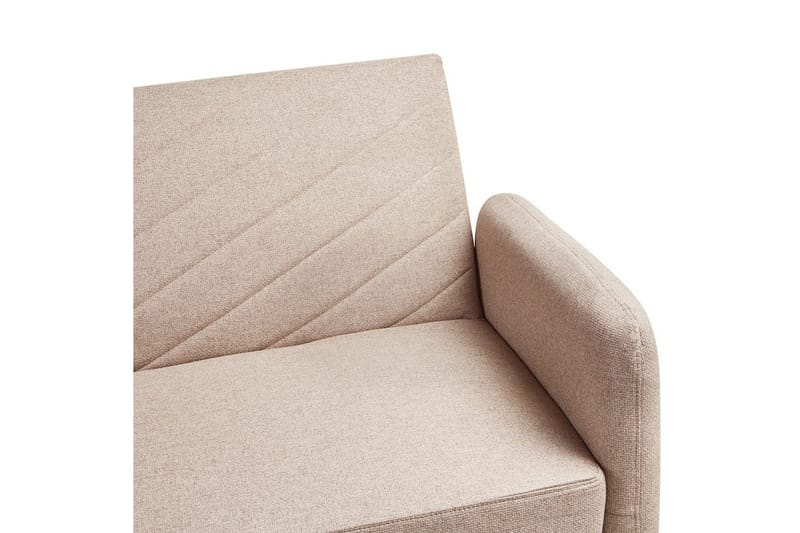 3-sitssoffa Beliani Senja Beige, mörkt trä, guld Beige - Beige - Møbler - Sofaer - Sovesofaer - 3 seters sovesofa