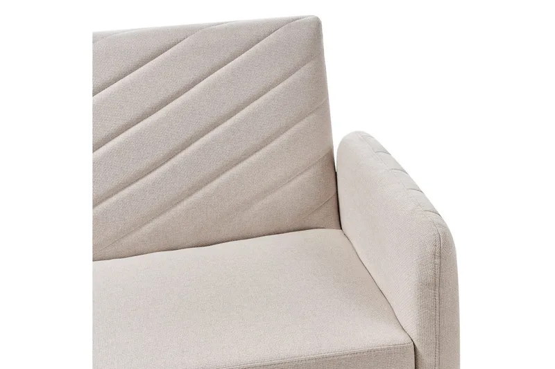 3-sitssoffa Beliani Senja Beige, mörkt trä, guld Beige||Dark colored wood||GOLD - Møbler - Sofaer - Sovesofaer - 3 seters sovesofa