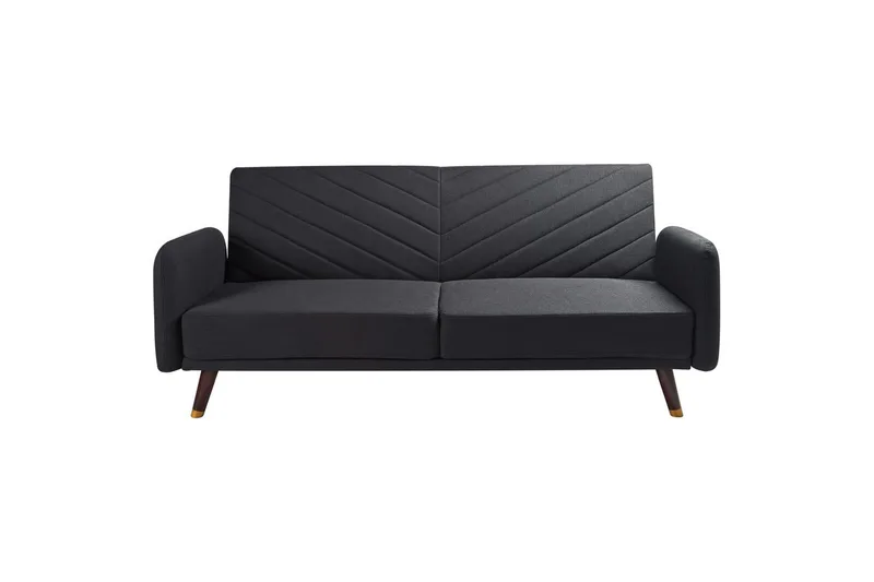 3-sitssoffa Beliani Senja Beige, mörkt trä, guld Black||Dark colored wood||GOLD