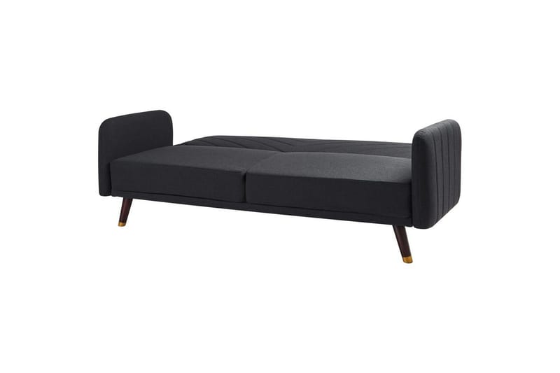 3-sitssoffa Beliani Senja Beige, mörkt trä, guld Black||Dark colored wood||GOLD - Møbler - Sofaer - Sovesofaer - 3 seters sovesofa
