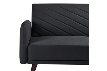 3-sitssoffa Beliani Senja Beige, mörkt trä, guld Black||Dark colored wood||GOLD - Møbler - Sofaer - Sovesofaer - 3 seters sovesofa