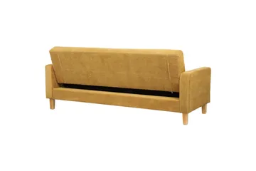 3-sitssoffa Beliani Vehkoo Grönt, ljust trä GOLD||Light colored wood - Møbler - Sofaer - Sovesofaer - 3 seters sovesofa