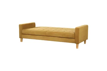 3-sitssoffa Beliani Vehkoo Grönt, ljust trä GOLD||Light colored wood - Møbler - Sofaer - Sovesofaer - 3 seters sovesofa