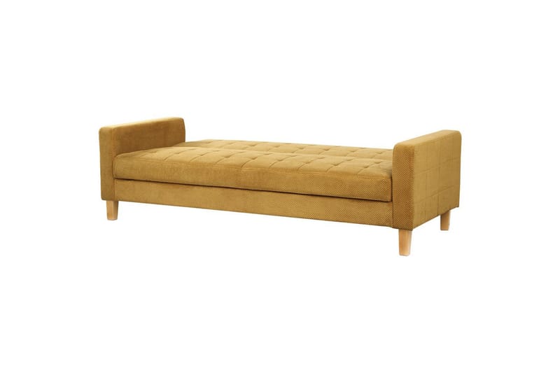 3-sitssoffa Beliani Vehkoo Grönt, ljust trä GOLD||Light colored wood - Møbler - Sofaer - Sovesofaer - 3 seters sovesofa