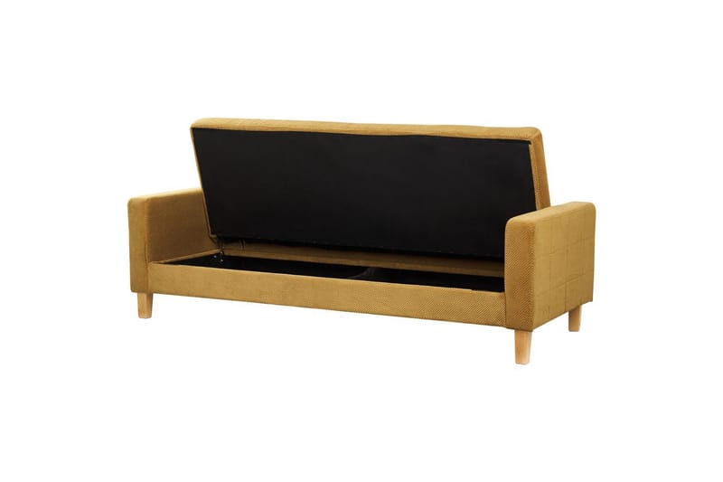 3-sitssoffa Beliani Vehkoo Grönt, ljust trä GOLD||Light colored wood - Møbler - Sofaer - Sovesofaer - 3 seters sovesofa