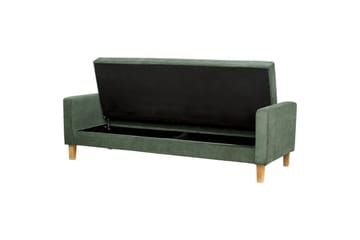 3-sitssoffa Beliani Vehkoo Grönt, ljust trä Green||Light colored wood - Møbler - Sofaer - Sovesofaer - 3 seters sovesofa