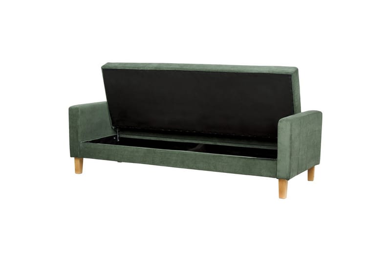 3-sitssoffa Beliani Vehkoo Grönt, ljust trä Green||Light colored wood - Møbler - Sofaer - Sovesofaer - 3 seters sovesofa