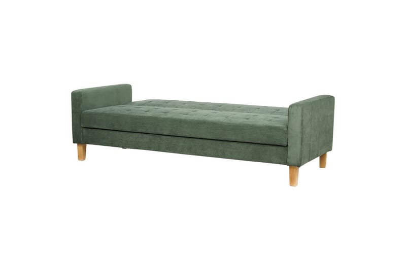 3-sitssoffa Beliani Vehkoo Grönt, ljust trä Green||Light colored wood - Møbler - Sofaer - Sovesofaer - 3 seters sovesofa