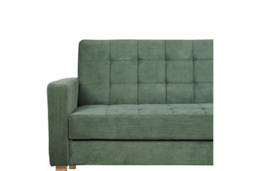 3-sitssoffa Beliani Vehkoo Grönt, ljust trä Green||Light colored wood - Møbler - Sofaer - Sovesofaer - 3 seters sovesofa