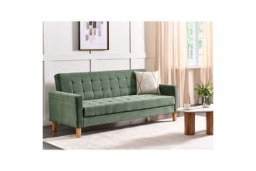 3-sitssoffa Beliani Vehkoo Grönt, ljust trä Green||Light colored wood - Møbler - Sofaer - Sovesofaer - 3 seters sovesofa