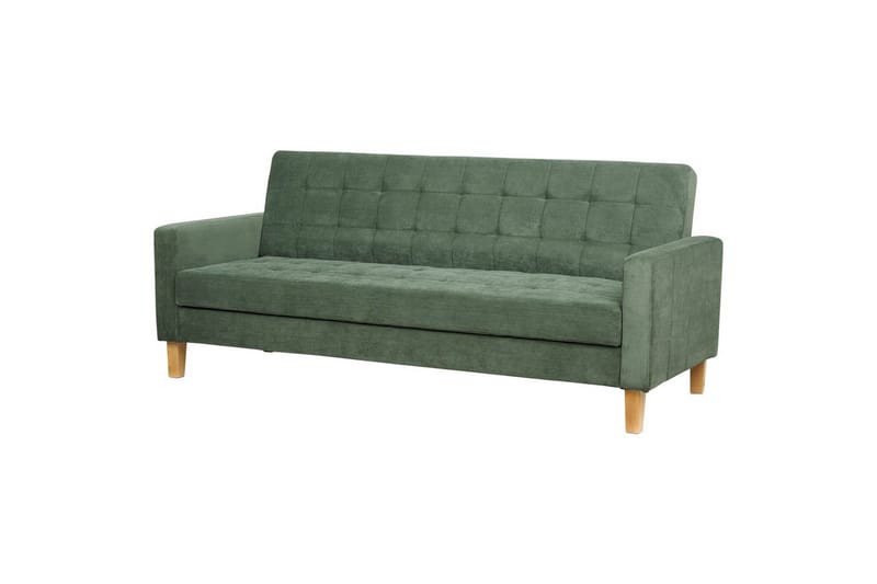 3-sitssoffa Beliani Vehkoo Grönt, ljust trä Green||Light colored wood - Møbler - Sofaer - Sovesofaer - 3 seters sovesofa