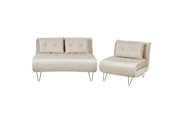 3-sitssoffa Beliani Vestfold Beige, guld Beige||GOLD - Møbler - Sofaer - Sovesofaer - 3 seters sovesofa