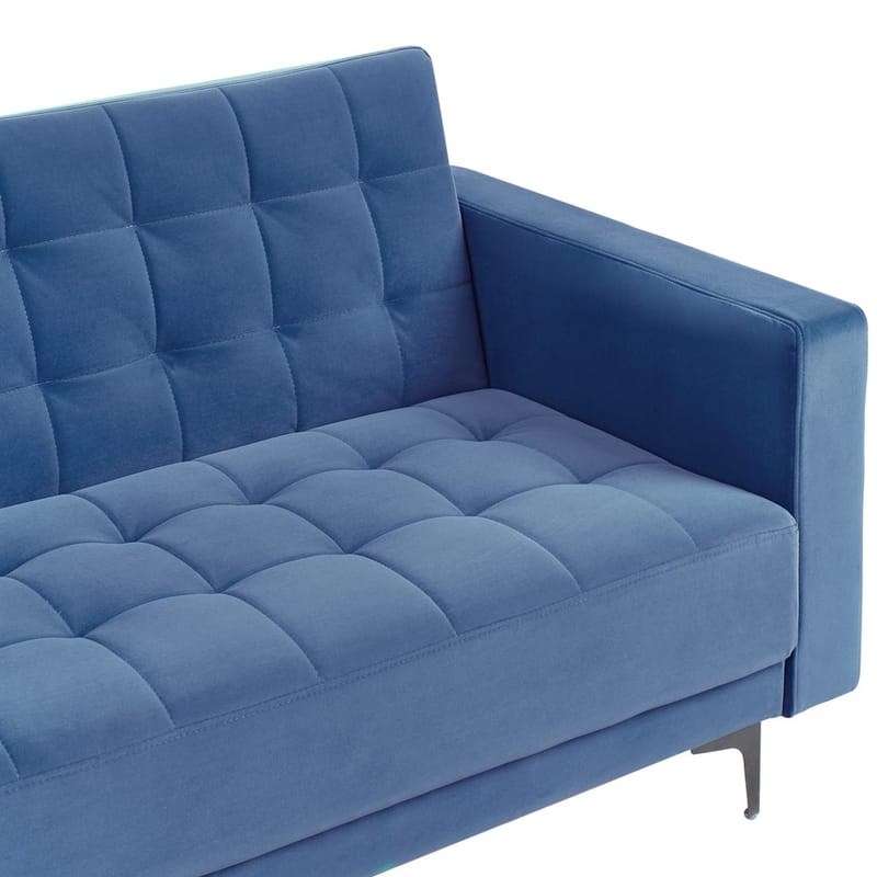 4-seter hjørnesofa Aberdeen - Blå, Svart/Høyrevendt/Fløyel - Møbler - Sofaer - Sovesofaer - Hjørnesovesofa