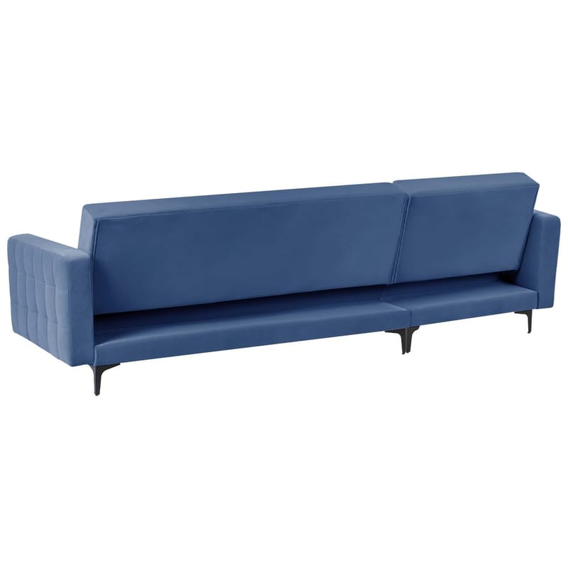 4-seter hjørnesofa Aberdeen - Blå, Svart/Høyrevendt/Fløyel - Møbler - Sofaer - Sovesofaer - Hjørnesovesofa