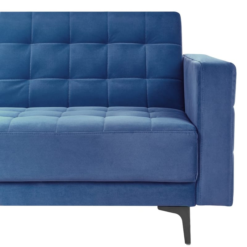 4-seter hjørnesofa Aberdeen - Blå, Svart/Høyrevendt/Fløyel - Møbler - Sofaer - Sovesofaer - Hjørnesovesofa