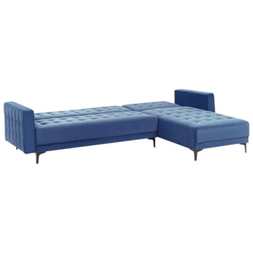 4-seter hjørnesofa Aberdeen - Blå, Svart/Vendbar/Fløyel - Møbler - Sofaer - Sovesofaer - Hjørnesovesofa