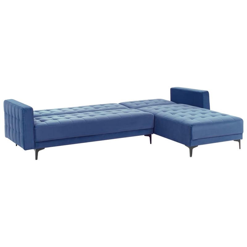 4-seter hjørnesofa Aberdeen - Blå, Svart/Vendbar/Fløyel - Møbler - Sofaer - Sovesofaer - Hjørnesovesofa