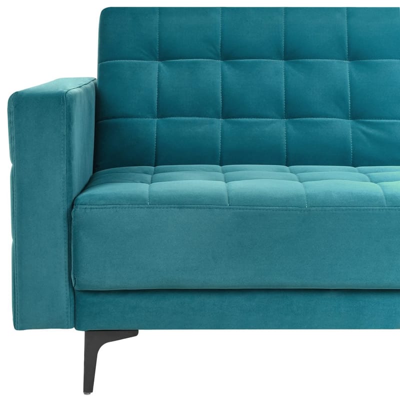 4-seter hjørnesofa Aberdeen - Havsblå, Svart/Venstrevendt/Fløyel - Møbler - Sofaer - Sovesofaer - Hjørnesovesofa