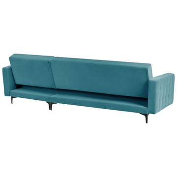 4-seter hjørnesofa Aberdeen - Havsblå, Svart/Venstrevendt/Fløyel - Møbler - Sofaer - Sovesofaer - Hjørnesovesofa