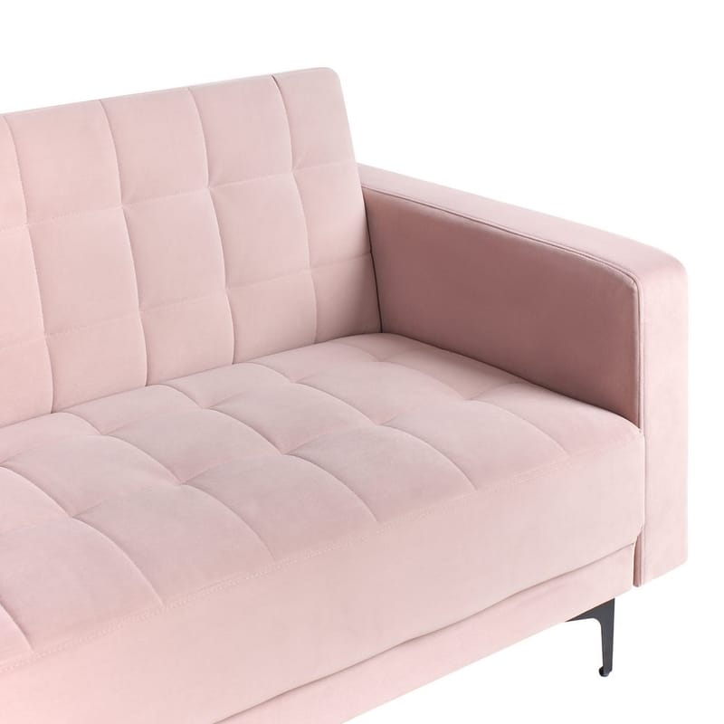 4-seter hjørnesofa Aberdeen - Pastellrosa, Svart/Høyrevendt/Fløyel - Møbler - Sofaer - Sovesofaer - Hjørnesovesofa