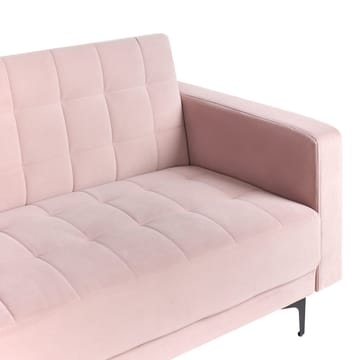 4-seter hjørnesofa Aberdeen - Pastellrosa, Svart/Venstrevendt/Fløyel - Møbler - Sofaer - Sovesofaer - Hjørnesovesofa