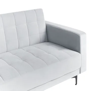 4-seter sovesofa Aberdeen - Lysegrå, svart/Høyrevendt/Fløyel - Møbler - Sofaer - Sofaer med sjeselong - 4 seters sofa med divan