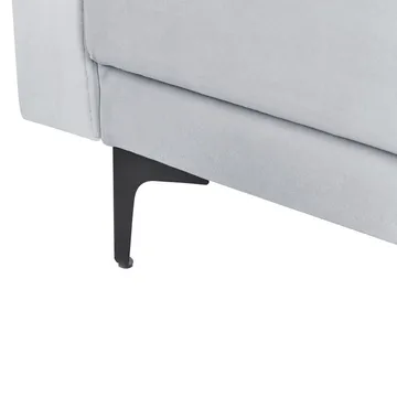 4-seter sovesofa Aberdeen - Lysegrå, svart/Høyrevendt/Fløyel - Møbler - Sofaer - Sofaer med sjeselong - 4 seters sofa med divan