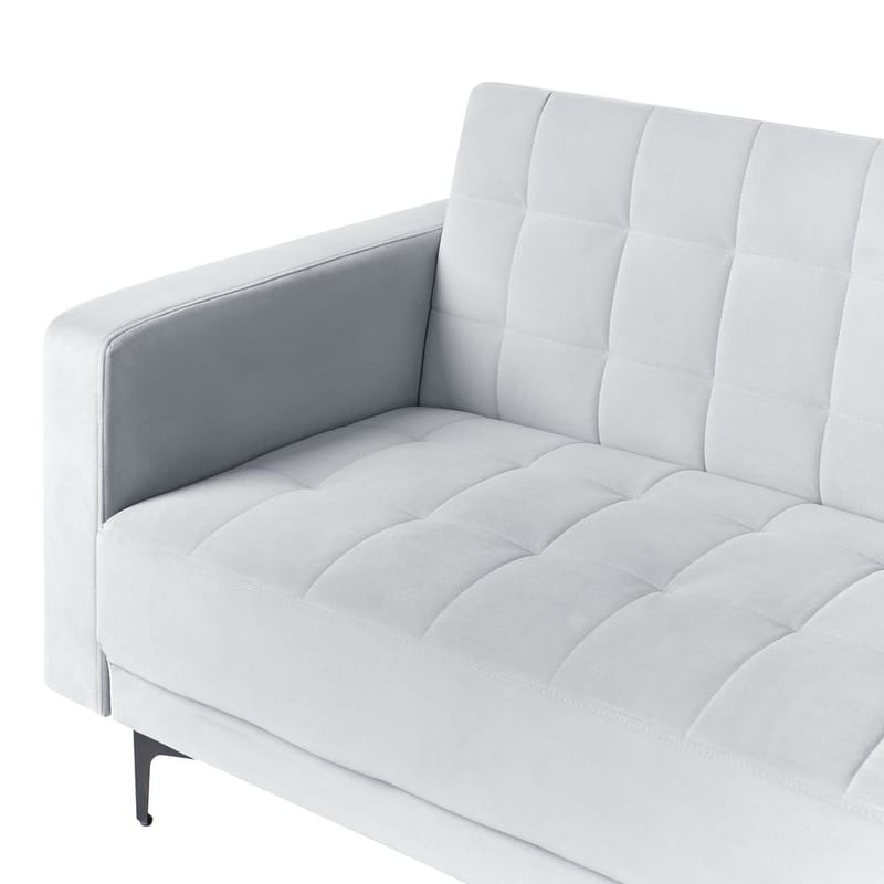 4-seter sovesofa Aberdeen - Lysegrå, svart/Venstrevendt/Fløyel - Møbler - Sofaer - Sofaer med sjeselong - 4 seters sofa med divan
