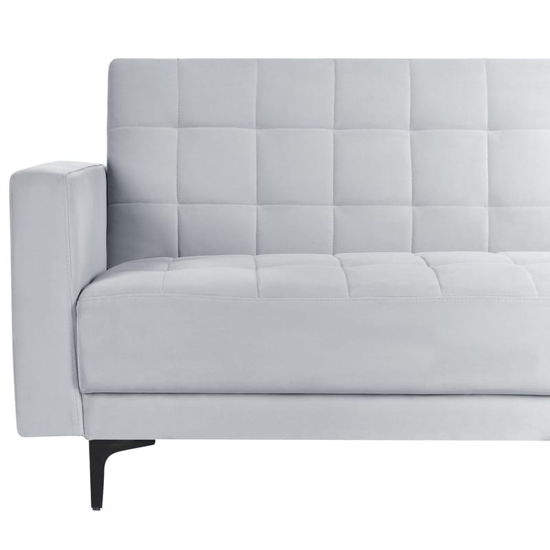 4-seter sovesofa Aberdeen - Lysegrå, svart/Venstrevendt/Fløyel - Møbler - Sofaer - Sofaer med sjeselong - 4 seters sofa med divan