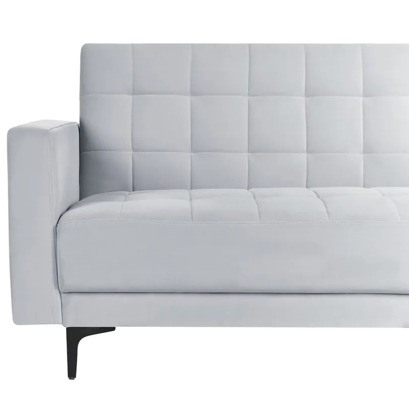 4-seter sovesofa Aberdeen - Lysegrå, svart/Venstrevendt/Fløyel - Møbler - Sofaer - Sofaer med sjeselong - 4 seters sofa med divan
