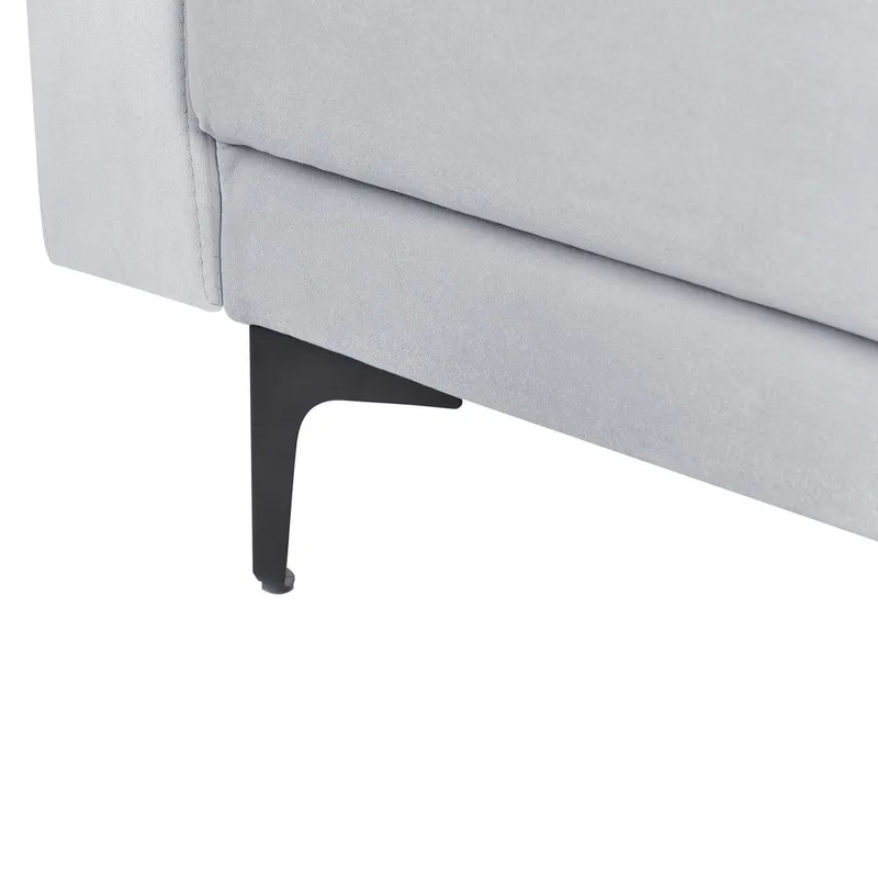 4-seter sovesofa Aberdeen - Lysegrå, svart/Venstrevendt/Fløyel - Møbler - Sofaer - Sofaer med sjeselong - 4 seters sofa med divan