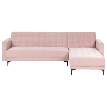 4-seter sovesofa Aberdeen - Pastellrosa, Svart/Venstrevendt/Fløyel - Møbler - Sofaer - Sofagrupper