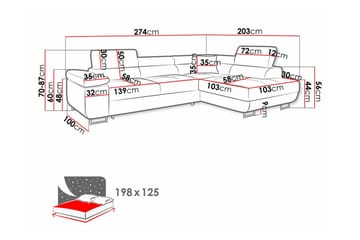4-seters Hjørnesovesofa Kintore - Beige - Møbler - Sofaer - Sovesofaer - Langsgående sovesofa