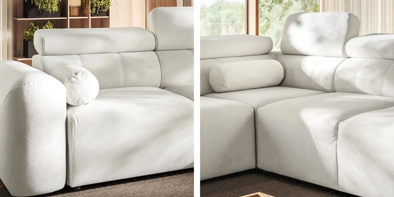 4-seters hjørnesovesofa VOLARE Velo 623 Høyrevendt - beige - Møbler - Sofaer - Sovesofaer - Hjørnesovesofa