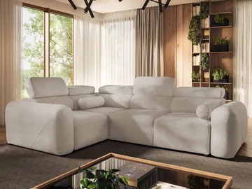 4-seters hjørnesovesofa VOLARE Velo 623 Venstrevendt - beige - Møbler - Sofaer - Sovesofaer - Hjørnesovesofa