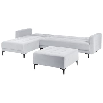 4-seters modulær sofa Aberdeen - Lysegrå, svart/Høyrevendt/Fløyel - Møbler - Sofaer - Modulsofaer - Komplett modulsofa