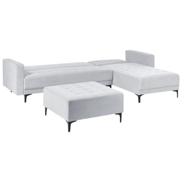 4-seters modulær sofa Aberdeen - Lysegrå, svart/Venstrevendt/Fløyel - Møbler - Sofaer - Modulsofaer - Komplett modulsofa