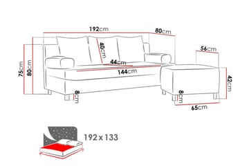 Dover Sofagruppe - Møbler - Sofaer - Sovesofaer - Hjørnesovesofa