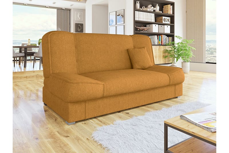 Gabi 4-seter Sovesofa 175x80x80 cm med Oppbevaring i Stoff - Gul - Møbler - Sofaer - Sovesofaer - 4 seters sovesofa