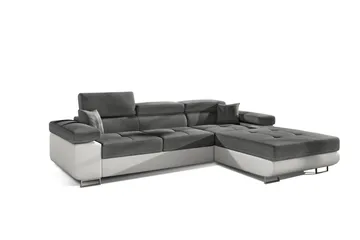 Klinka Sovesofa med Divan Høyre - Grå/Hvit - Møbler - Sofaer - Sovesofaer - 4 seters sovesofa