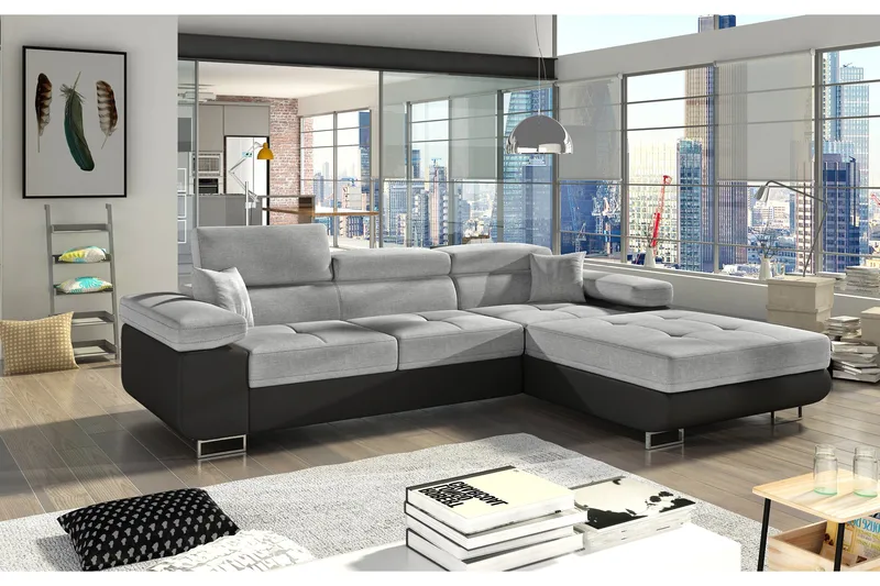 Klinka Sovesofa med Divan Høyre - Grå/Svart - Møbler - Sofaer - Sovesofaer - Sovesofa divan