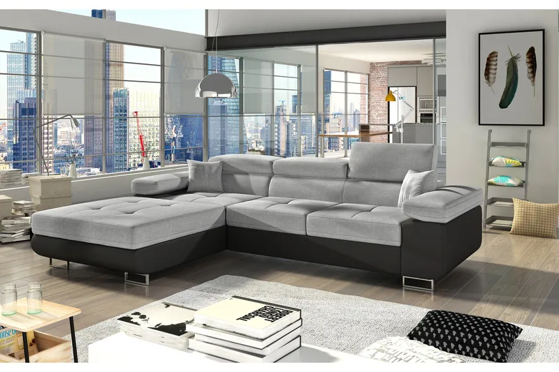 Klinka Sovesofa med Divan Venstre, Grå/Svart