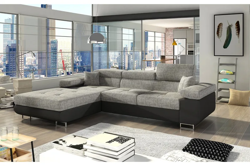 Klinka Sovesofa med Divan Venstre, Grå/Svart