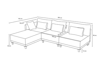 4-seters Sovesofa med Divan Matris 4-seters - Rød - Møbler - Sofaer - Sovesofaer - Sovesofa divan
