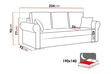 Olimpia Sofa - Møbler - Sofaer - Sovesofaer - 4 seters sovesofa