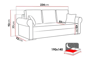 Olimpia Sofa - Møbler - Sofaer - Sovesofaer - 4 seters sovesofa