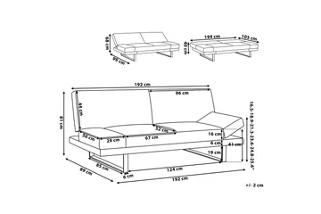 Ramsholt Sammenleggbar Sovesofa 105x192 cm i Stoff - Grå - Møbler - Sofaer - Sovesofaer - 4 seters sovesofa