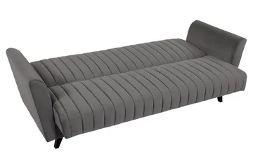 Rigberg 3-seter Kanalsydd Dyp Sovesofa med Oppbevaring i Stoff - Grå - Møbler - Sofaer - Sovesofaer - 4 seters sovesofa