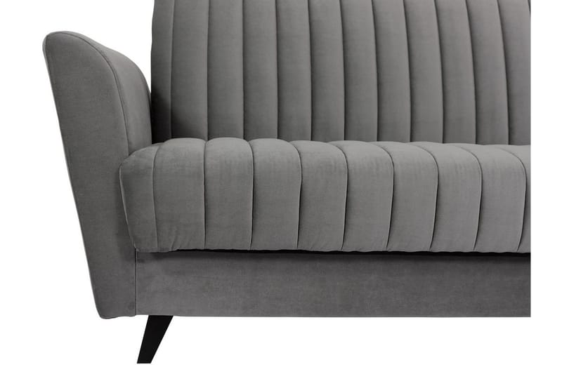 Rigberg 3-seter Kanalsydd Dyp Sovesofa med Oppbevaring i Stoff - Grå - Møbler - Sofaer - Sovesofaer - 4 seters sovesofa