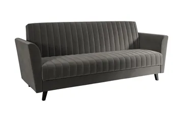 Rigberg 3-seter Kanalsydd Dyp Sovesofa med Oppbevaring i Stoff - Grå - Møbler - Sofaer - Sovesofaer - 4 seters sovesofa
